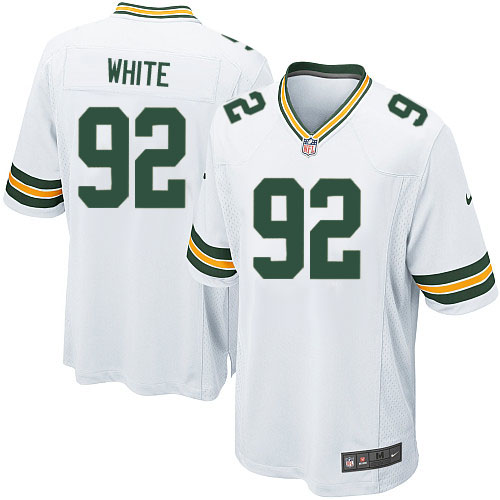 Men's Game Reggie White Nike Jersey White Road - #92 NFL Green Bay Packers